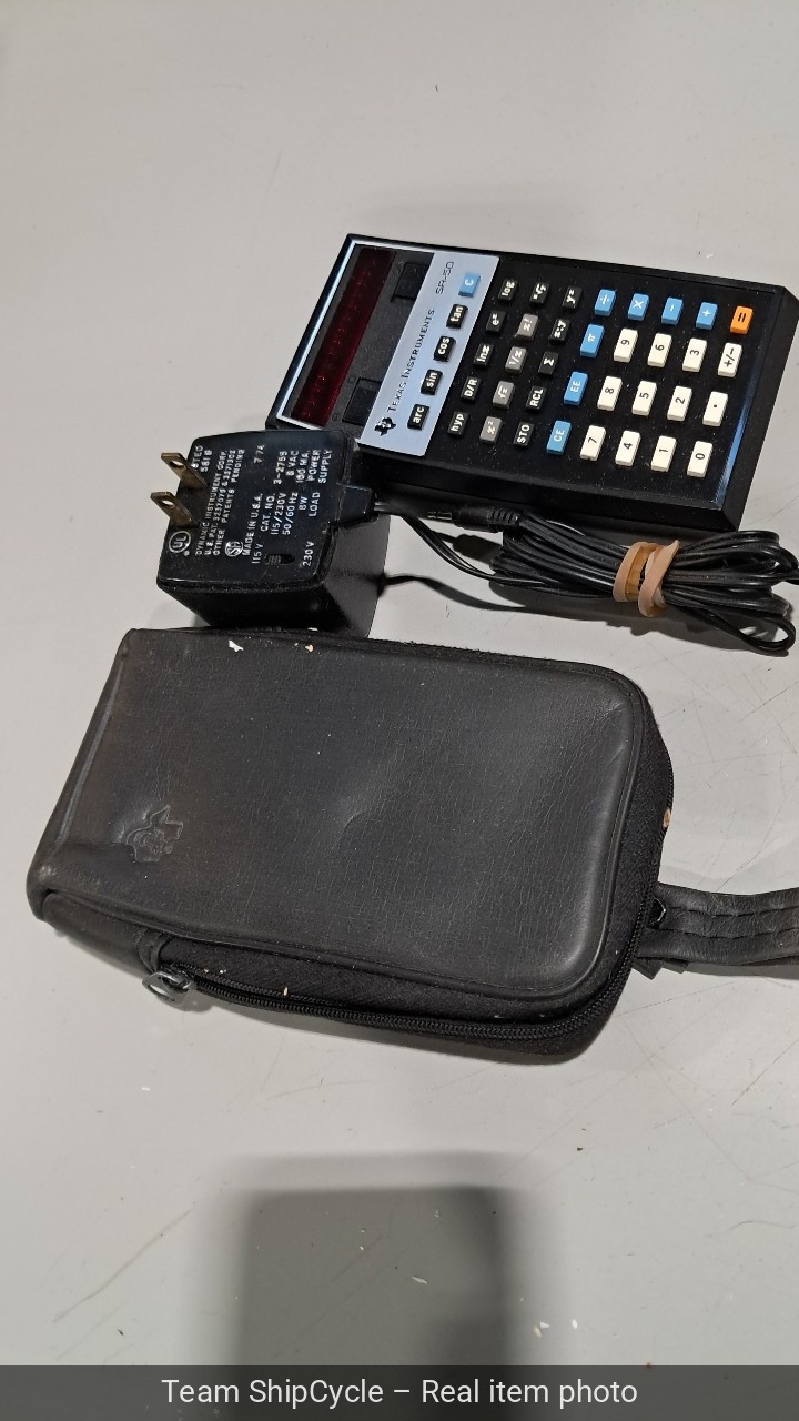 VINTAGE TEXAS INSTRUMENTS SLIDE RULE CALCULATOR SR50 WBOX READ G2U