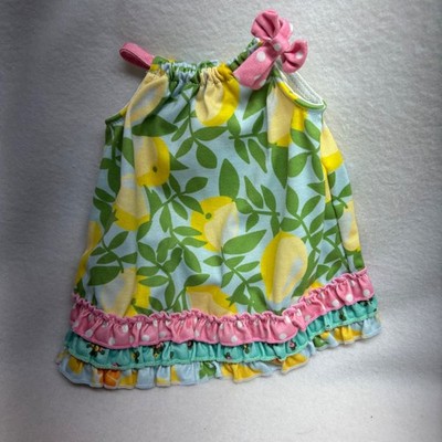 Matilda Jane Clothing 18'' Doll Lemon Print Ruffle Tank Dress