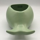VINTAGE CELERY GREEN STONEWARE SMILEY FACE WHALE PLANTER 7" — photo 8