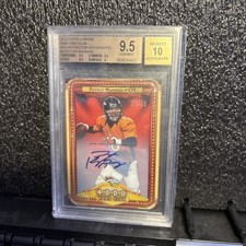 2013 Topps Chrome Peyton Manning 4000 Yard Club Red Refractor Auto /25 Bgs 9.5