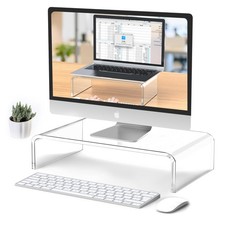 Acrylic Monitor  Laptop Stand Riser - Clear Computer  Laptop Stand for Desk...