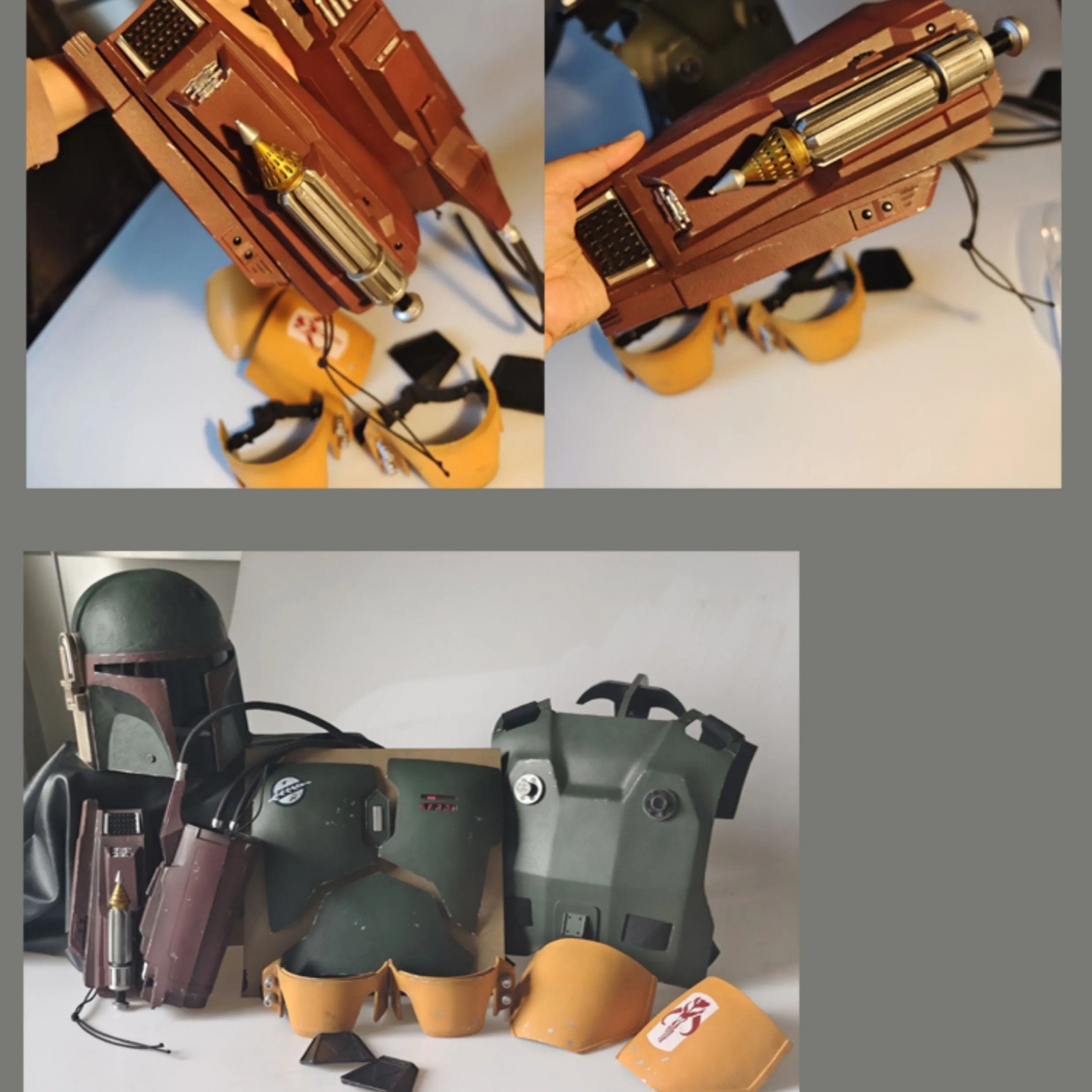 Star Wars The Mandalorian Boba Fett Body Armor Suit&FRP Helmet Cosplay Prop Suit image 9
