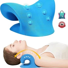 Neck Shoulder Stretcher Relaxer Cervical Chiropractic Traction Massage Pillow