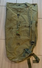 Vintage US Military Army Olive Green Cotton Duck Large Heavy Duty Duffle Bag