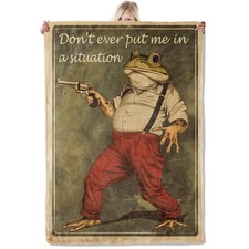 Funny Frog Meme Flannel Blanket 50x60in, -Style Humorous Throw with Armed Toa...