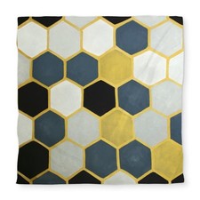 Blue Gold Cells Modern Queen Size Duvet Cover - Home Decor C1DCQSW0F8J8SP
