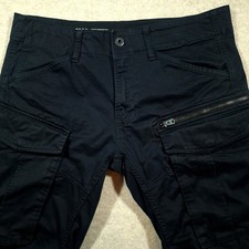 G Star Raw Rovic 3D Cargo Pants 33x32 34x30 Black Straight Tapered Stretch