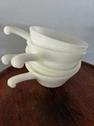 Anchor Hocking Fire King White Milk Glass Soup Chili Bowls Set of 4 with Handles