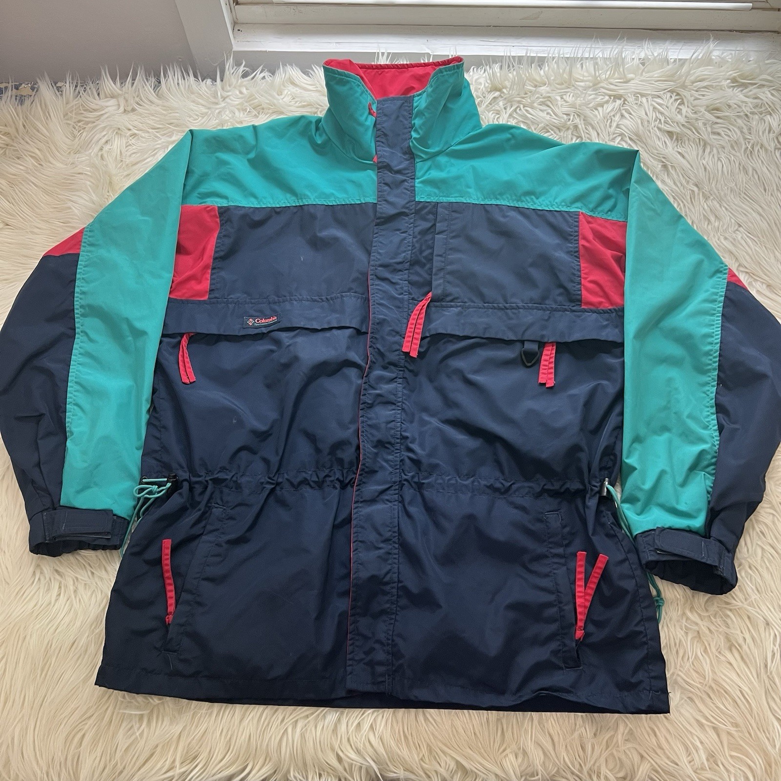 Vintage 90s Columbia Radial Sleeve Gizzmo Coat Jacket Color Block Men’s Size M