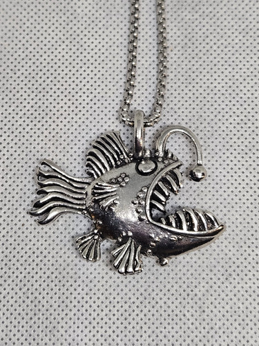 Deep Sea Angler Fish Necklace, Stainless Steel, High-Quality, 3D Pendant
