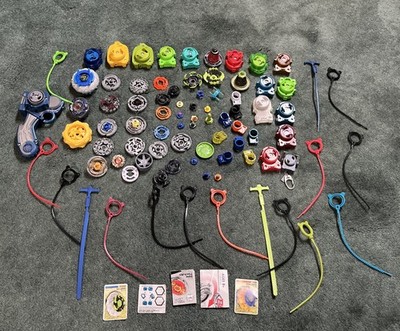 Huge Beyblade Metal Fusion Masters Lot Hasbro Takara Tomy Launchers Parts 0038
