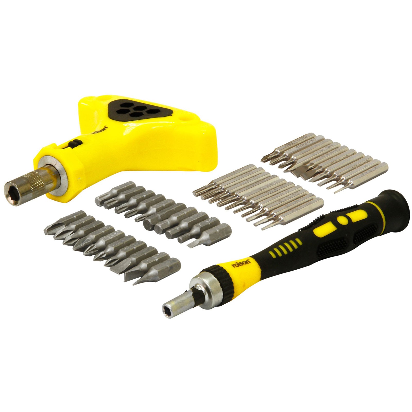 Rolson 42pc Screwdriver & Bit Set Precision Bits