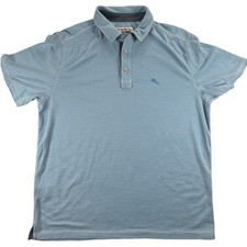 Tommy Bahama Short Sleeve Polo Shirt Mens Large Blue Coastal Tropical Beachy