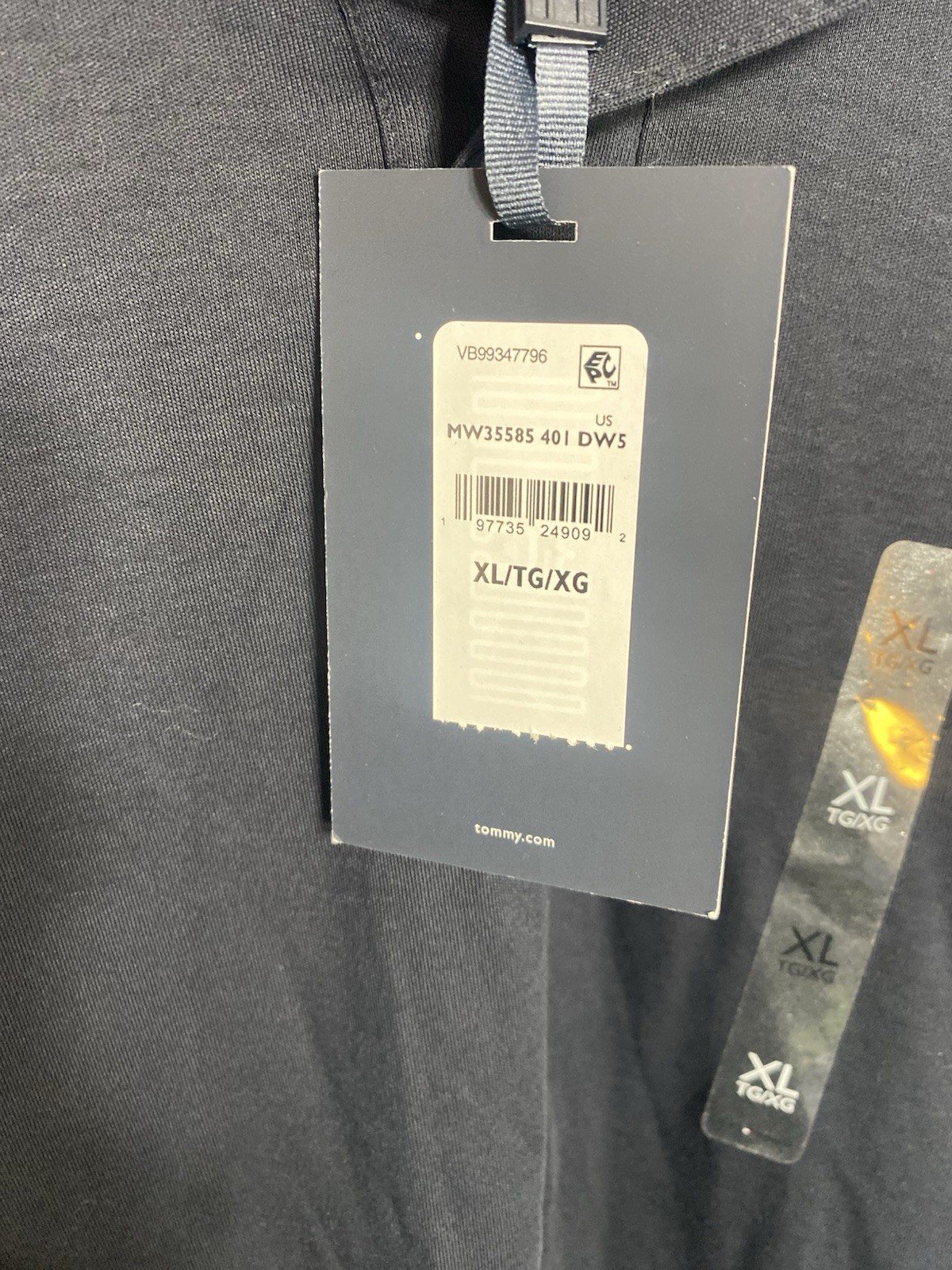 Tommy Hilfiger Men's Slim Fit Stretch Short Sleeve Polo Shirt Navy Size XL NWT thumbnail 5