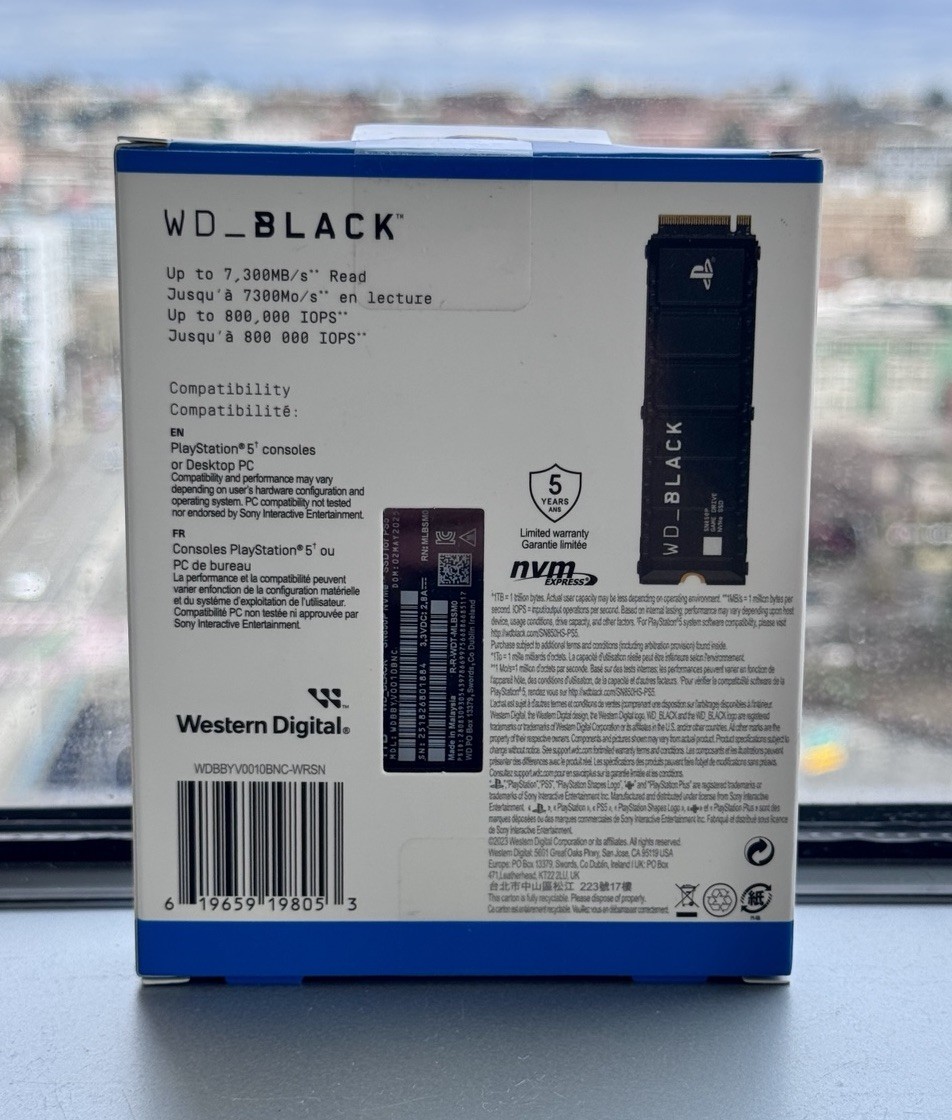 WD - Black 1TB SN850P HS for PS5: External SSD for PlayStation 5