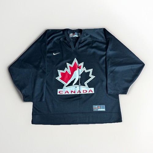 Vintage Nike Bauer Team Canada Hockey Practice Jersey Medium Black 00s Blank