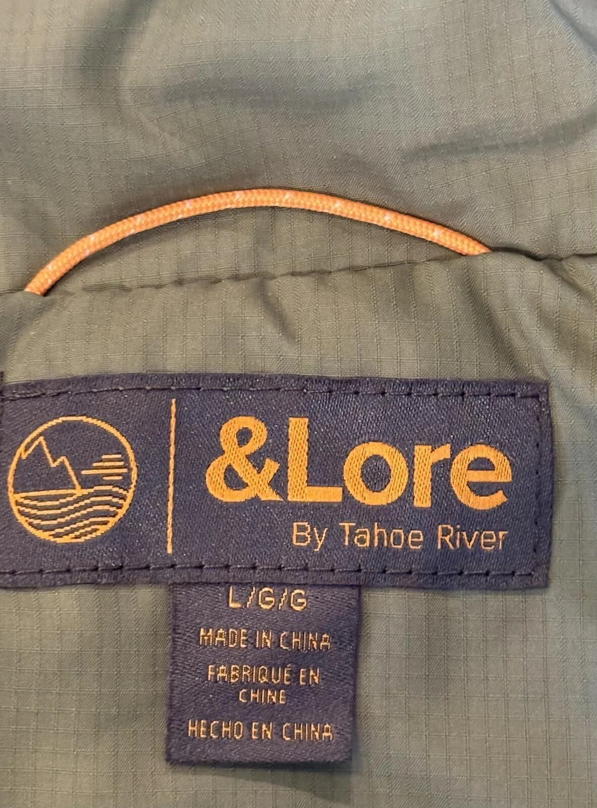 New Men's &Lore by Tahoe River Olive Green Primaloft Quilted Insulated Vest - product detail image 7