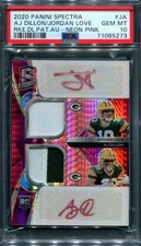 Jordan Love / AJ Dillon -- PSA 10 -- Neon Pink  /20 -- 2020 Spectra Dual Auto