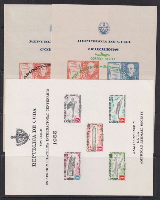 E7462: 1Cuba #365b, C43A, C126a Mint, NH; CV $96