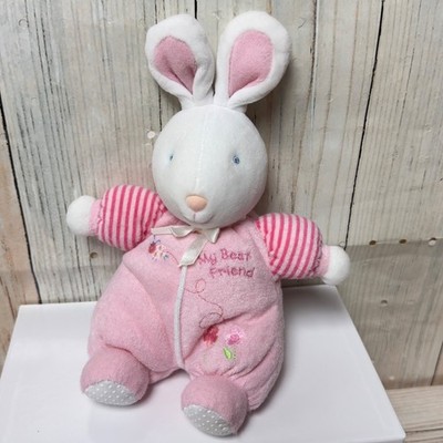Carter's Prestige Baby Pink Bunny Plush My Best Friend Terry Cloth Lovey Rattle
