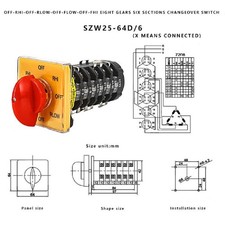 Manual 8-Gear 6-Position Transfer Switch SZW25 64D/6 for Industrial Milling Use