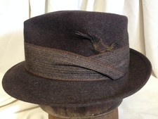 Vintage Royal De Luxe Stetson Fedora Men's Hat Size 7 Dark Brown Fur Felt