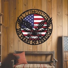 250th Anniversary Eagle Metal Sign, USA Freedom Decor Gift