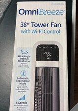 Omnibreeze 38in Tower Fan Wi-fi Remote Oscillation Thermostat - Tested