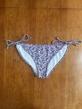 Vineyard Vines Tie-Side Bikini Bottom with Pink, Purple and Aqua Whale Print. L