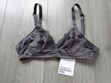 BNWT -M&S MARKS & SPENCER GREY NON WIRED MATERNITY NURSING BRA UK SIZE 32B