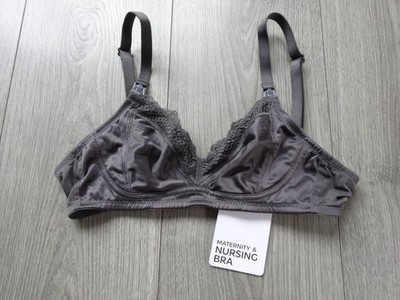 NEU MIT ETIKETT - M&S MARKS & SPENCER GRAUER UMSTANDS-STILL-BH OHNE BÜGEL GRÖSSE UK 32B