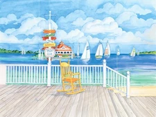 Ceramic Backsplash Tile Mural Nautical Sailing Ship - Beach Signs Yacht Club