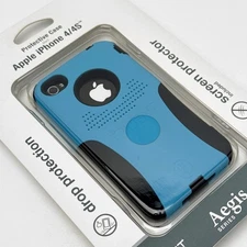 Trident Aegis Blue Dual-Layer Hybrid Rugged Case Cover for iPhone 4S/4