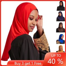 Women Ladies One Piece Headscarf Full Cover Turban Hat Muslim Prayer Hijab Scarf