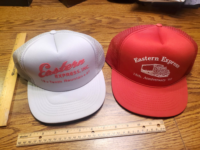 LOT of 2 NOS Vintage Eastern Express Trucker Big Rig Snapback Hats Anniversary