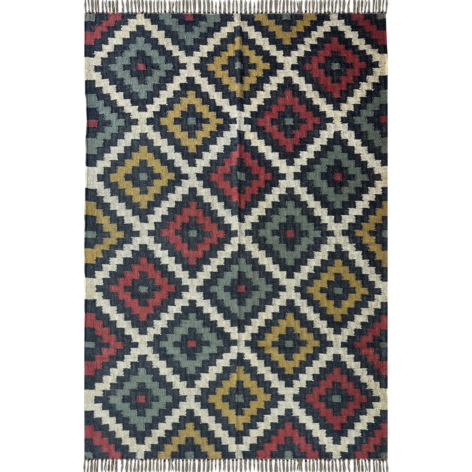 Timeless 4x6 Handmade Wool Jute Kilim Rug for Living Room Decor