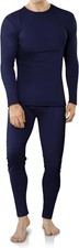 Men Thermal Underwear Set Long Johns Fleece Lined Base Layer Winter Warm Soft