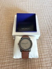 Movado Bold 42mm Stainless Steel Case with Brown Leather Strap Men's