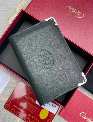 Cartier Must de Cartier Green Calfskin Leather 4CC Card Holder