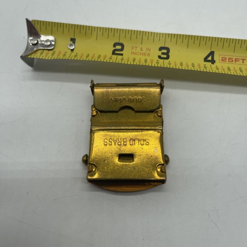 Hebilla de cinturón de latón macizo militar vintage de EE. UU. hecha en EE. UU. -B - Imagen 4 de 9