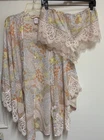 Victorias Secret Floral Cotton Dolman Robe w/ Matching Boxer Shorts Set Medium