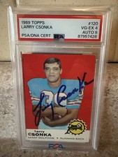 1969 Topps - Larry Csonka #120 (RC) Auto Dual Graded PSA 4 Auto Grade 9!! 🔥🔥
