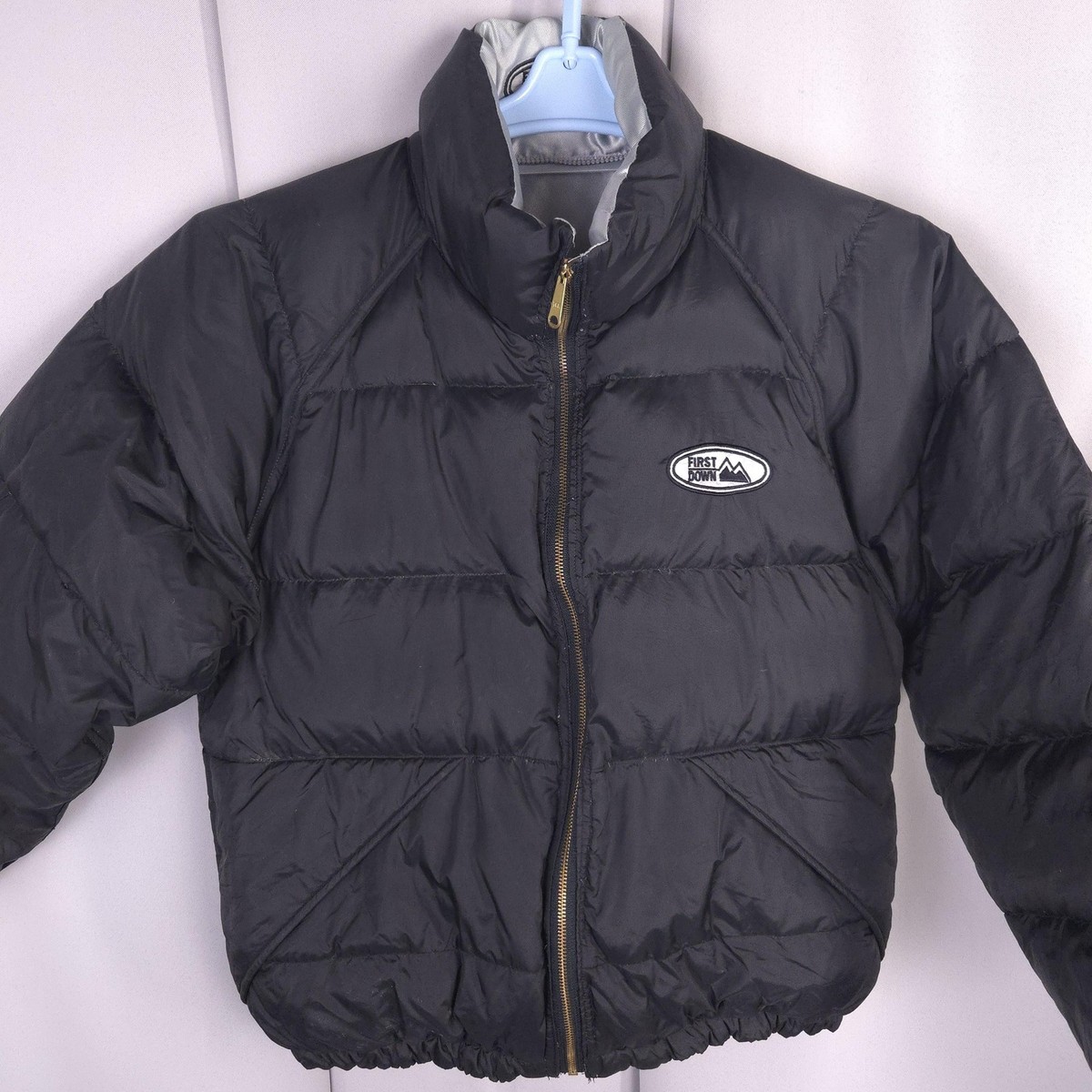 Vintage First Down Reversible Puffer Jacket Mens Large Down