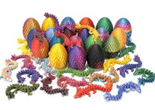12 Pcs 3D Printed Dragon Eggs Mystery Pack with 0.8 inches, Multicolor