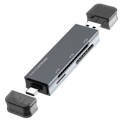 CF Card Reader Dual-Head 3-in-1 SD/TF Memory Card for Mobile Phones/Computers