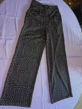 Women s Black/White Polka Dot Casual Dress/Business Pants Size S Elastic Waist