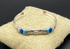 SILPADA-Sterling SW Style 'Beach House' Amazonite Howlite Cuff Bracelet B3220