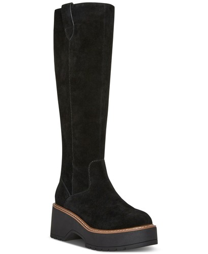 Aqua College Women's Waterproof Gina Platform Boots - Black Suede