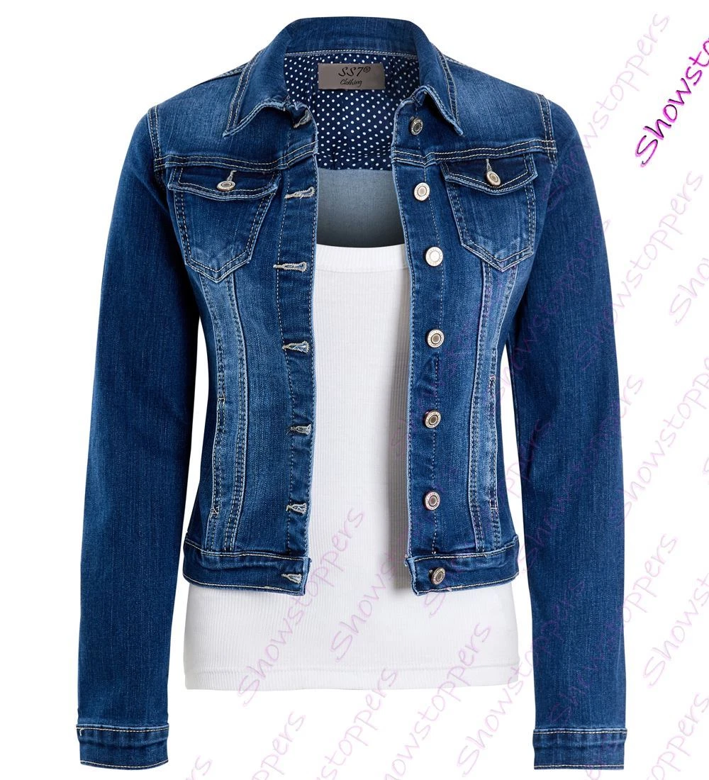 Indigo denim top jacket womens