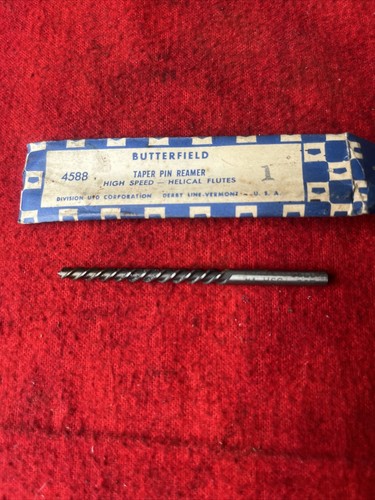 VINTAGE BUTTERFIELD 4588 TAPPER PIN REAMER HELICAL FLUTE HIGH SPEED #1 (k52)